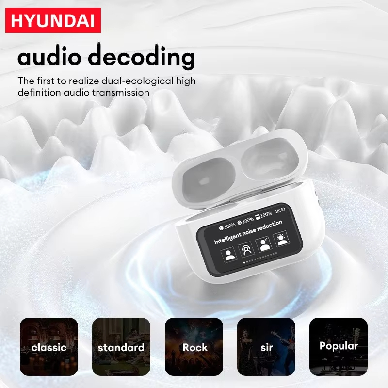 HYUNDAI HY-Y11 LCD Screen Earphones TWS Wireless Earbuds Touch Control With HIFI Sound Long Battery A9 Headphones A11 Pro