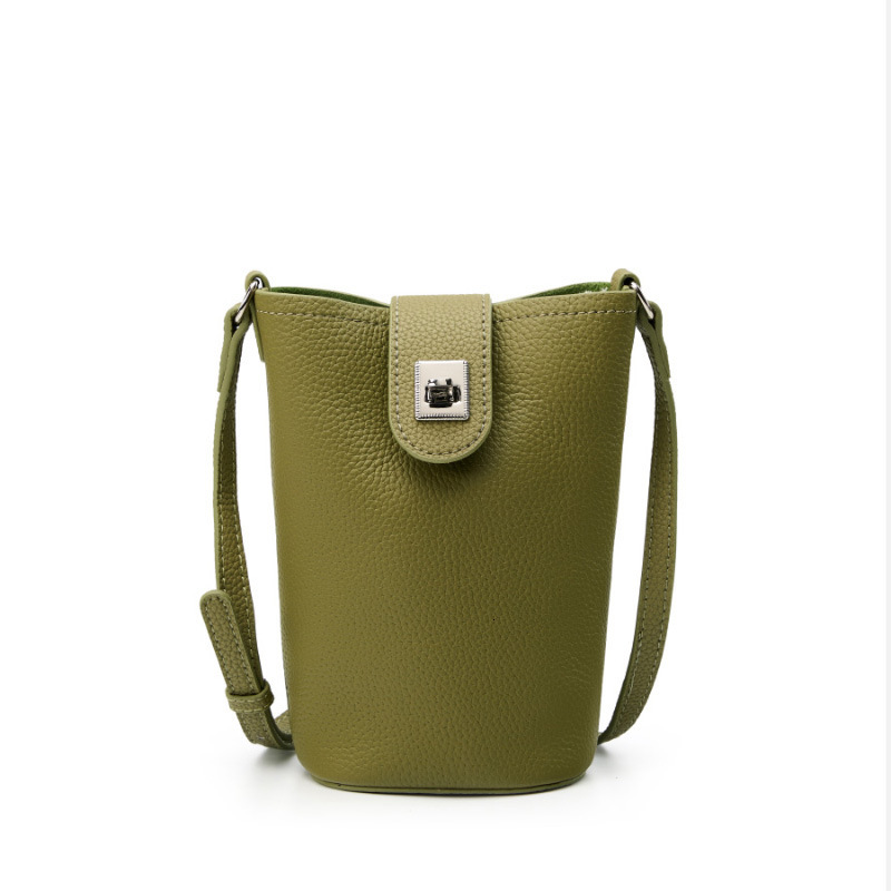 New single shoulder mobile phone bag for women multifunctional new casual designer bucket bag elegant solid color mobile phone bucket bag personalized