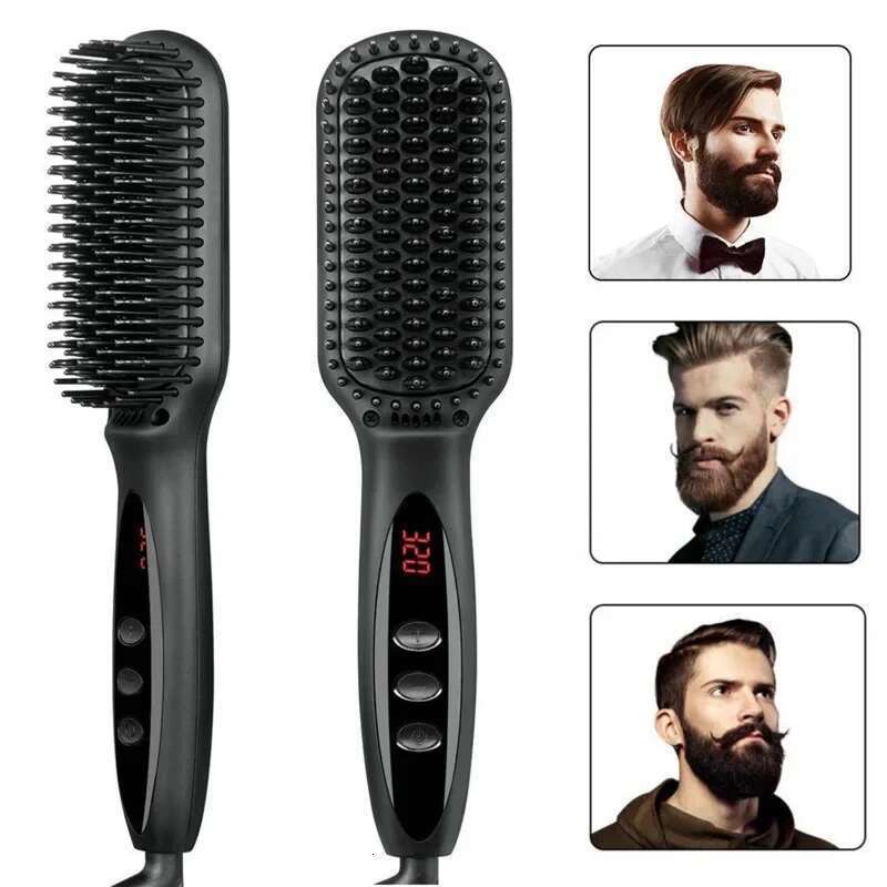 Electric Comb Hot Brushes Straightener Hair Anti-scalding Ceramic Beard Straightening Brush