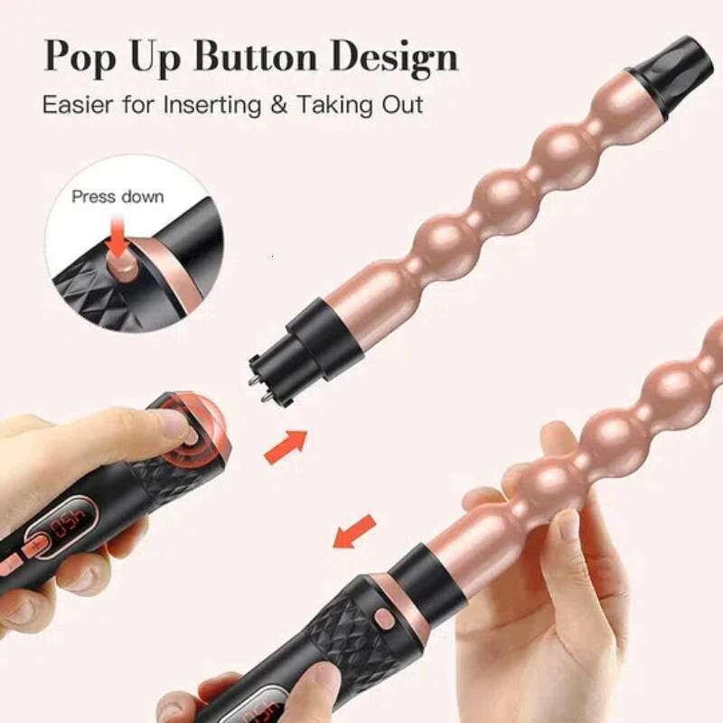 Curling Iron 4 In 1 Crimper Wand Set 3 Barrel Hair Waver With LED Temperature Control