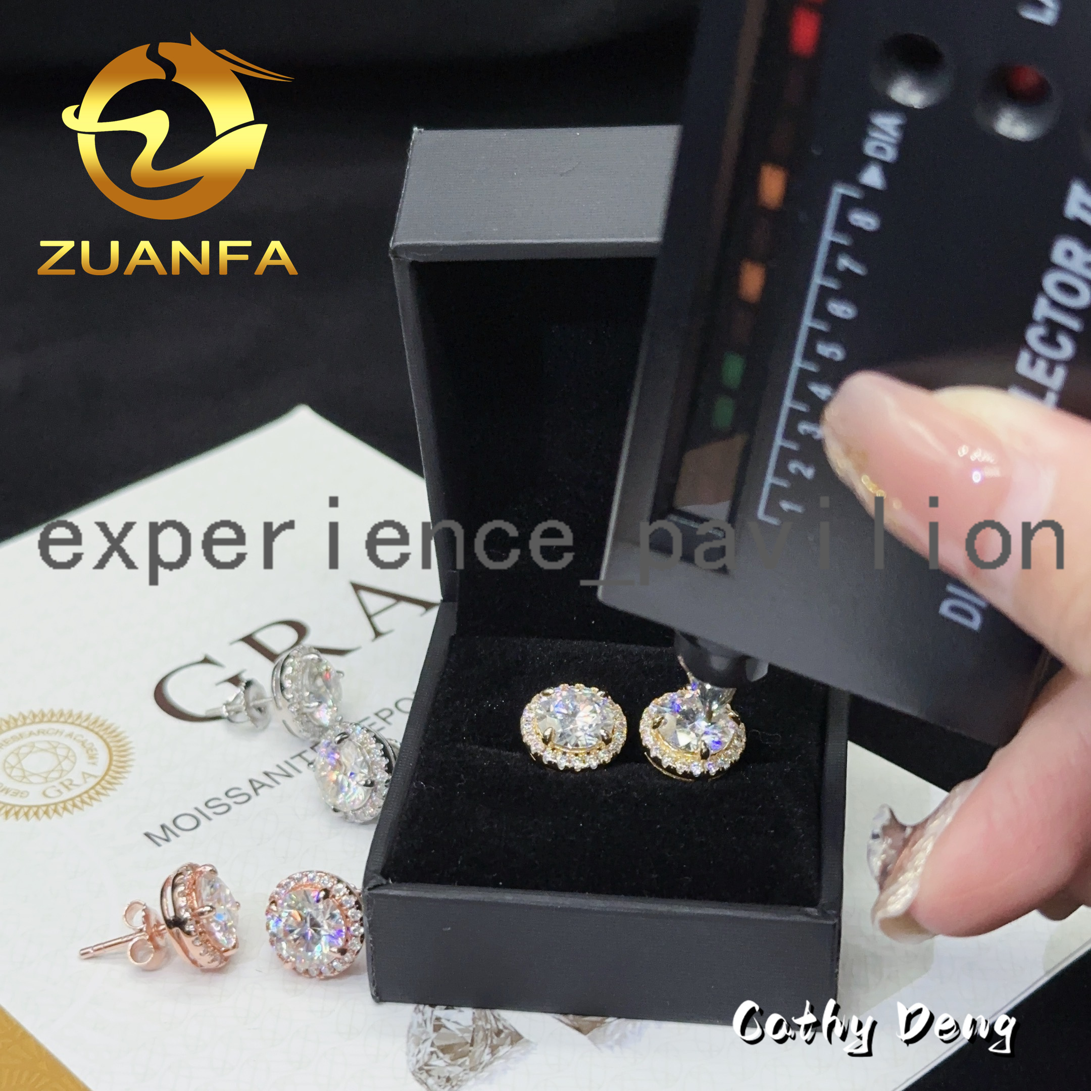 Jewelry Classic Round 8.0mm Pass Diamond Test Moissanite Stud Earrings Sterling Silver 925 Fashion Women Hiphop Earring