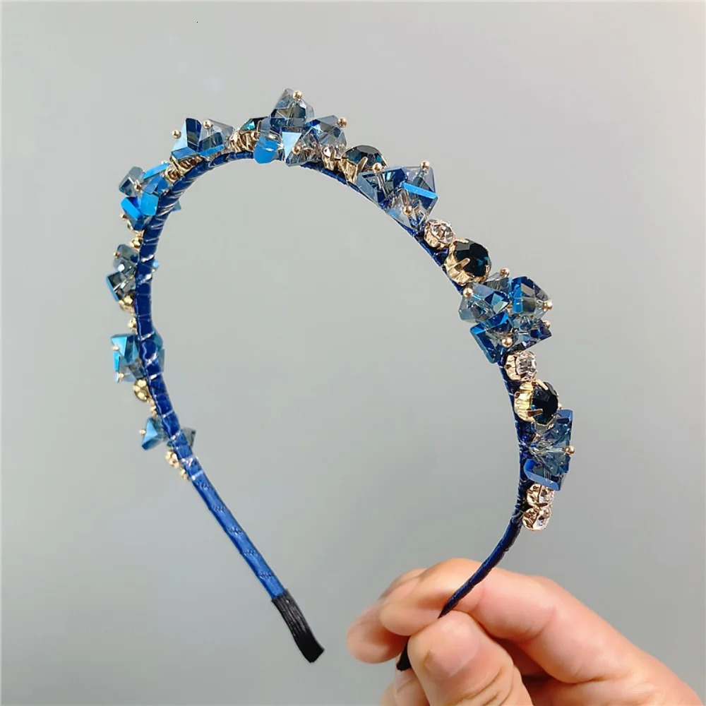 Crystal Beads Hair Bands Women Girls Headwear Tooth Elastic Headbands Shiny Hair Hoops Accessories 250509