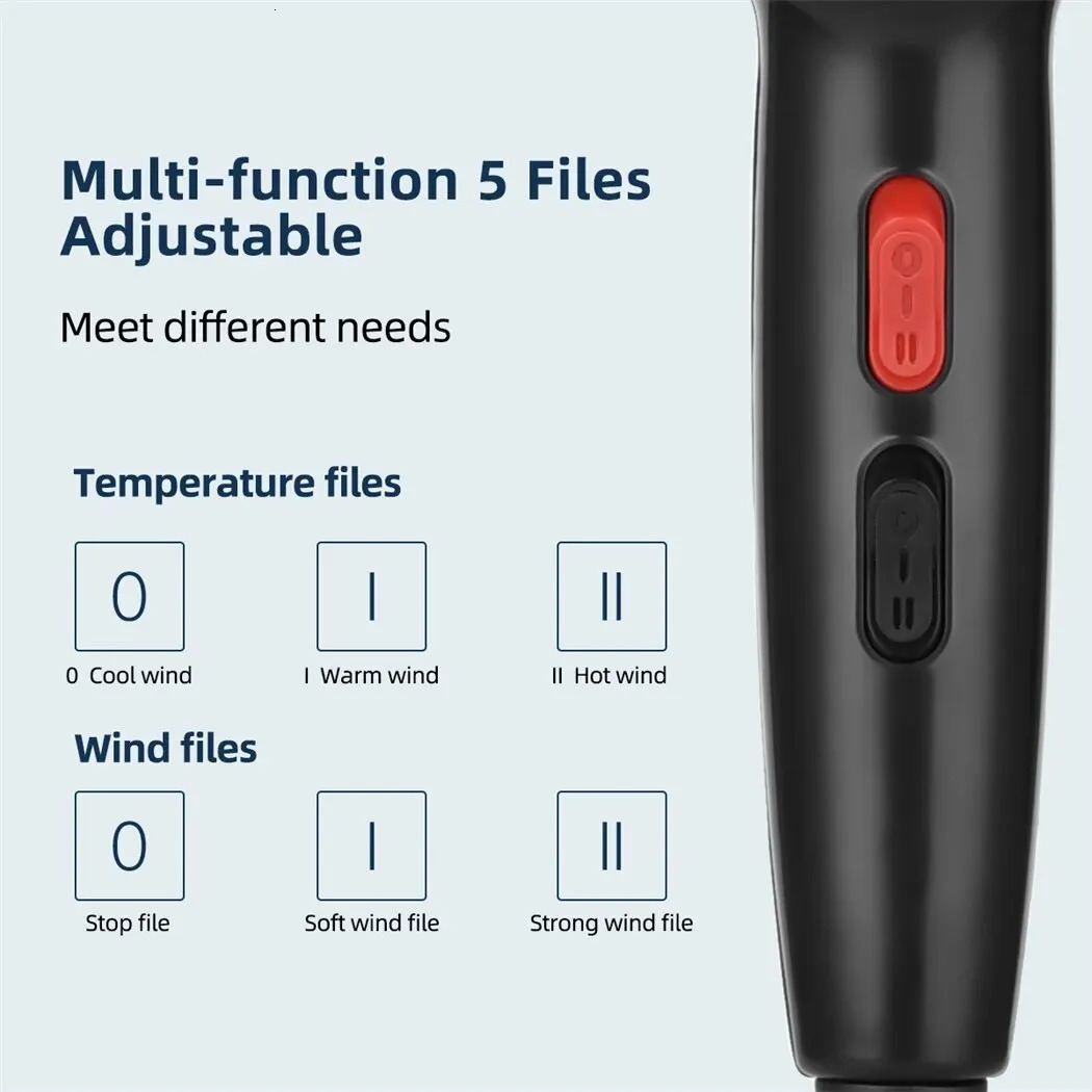 CkeyiN 1600W Hair Dryer Professional Negative Ion Blower Home Use Cold Blow Drying Salon Blower Diffuser Concentrator Nozzle 250513