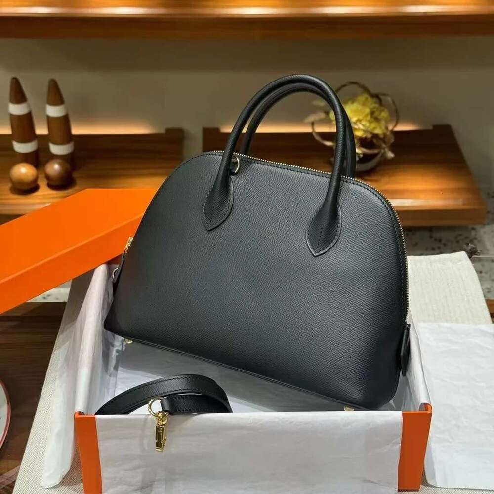 New Genuine Shell Handbag Original EPSOM Palm Pattern Cow Leather Single Shoulder Crossbody Women's Bag Vintage Sty