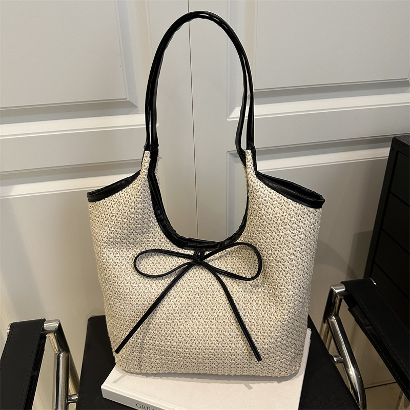 Korean Luxury Bag Niche Highend Handbag For Women's Spring And New Free Delivery Designer Bag Summer 2025 New Style Spliced Woven Commuting Tote 