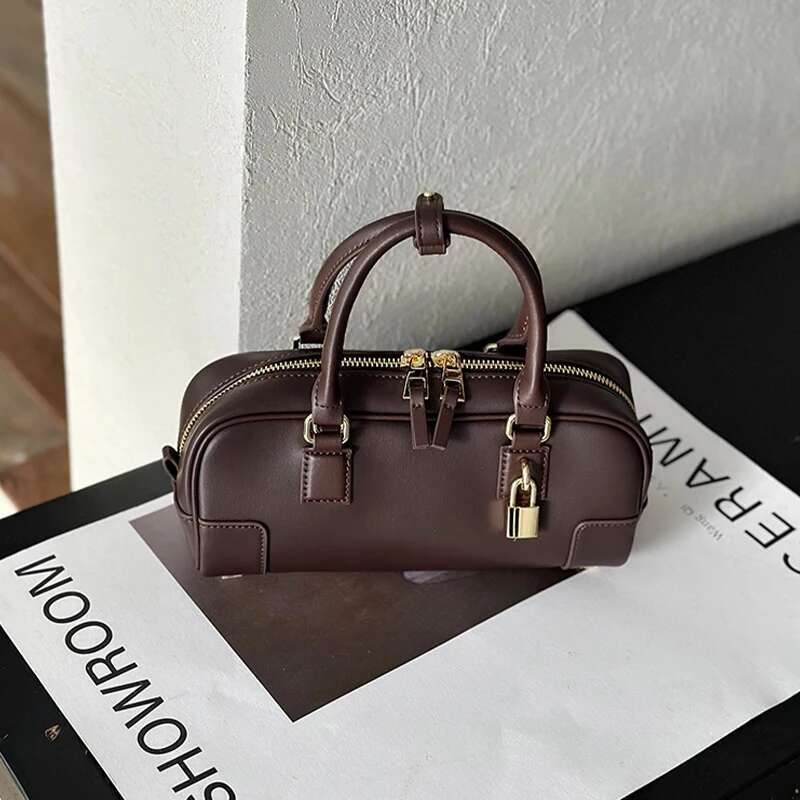 Genuine Leather Lock Brand High-end Women Handbag Designer New Cowhide Shoulder Fashion Versatile Exquisite Bag
