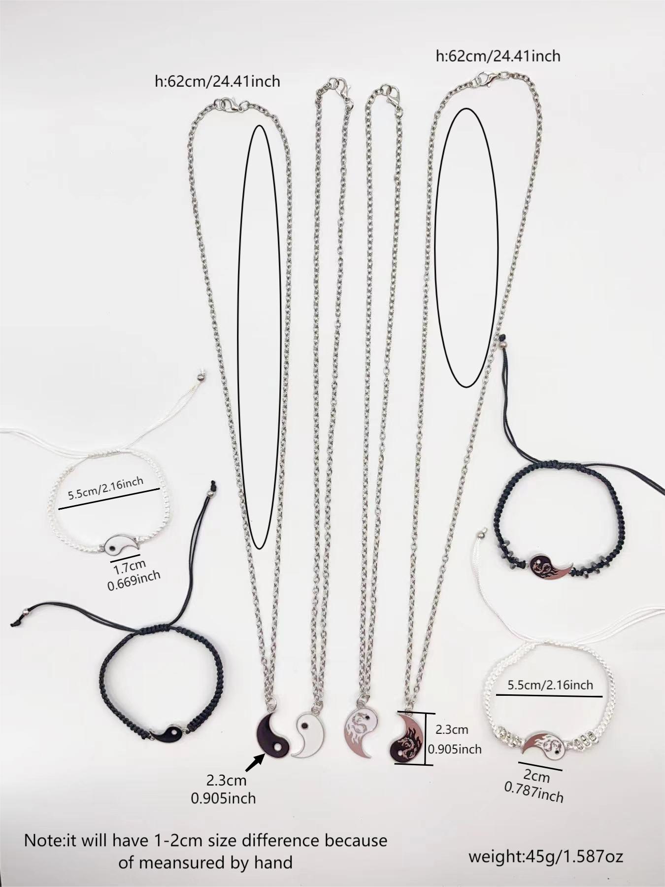 8Pcs Chinese Taichi Bagua Bracelets and Necklaces