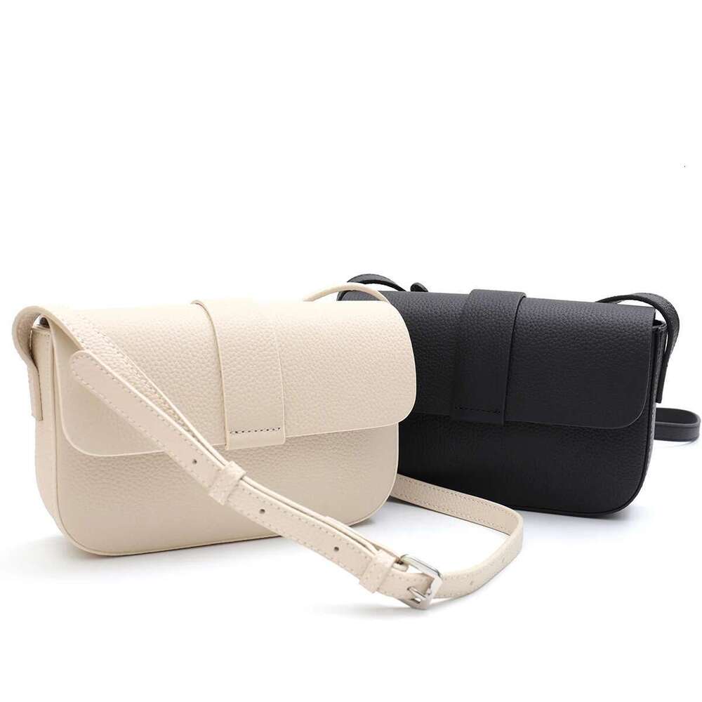 Simple Style Genuine Leather Messenger Bag Women Solid Color Fashionable Flap Sling Purse Mini Portable Daily Casual Versatile