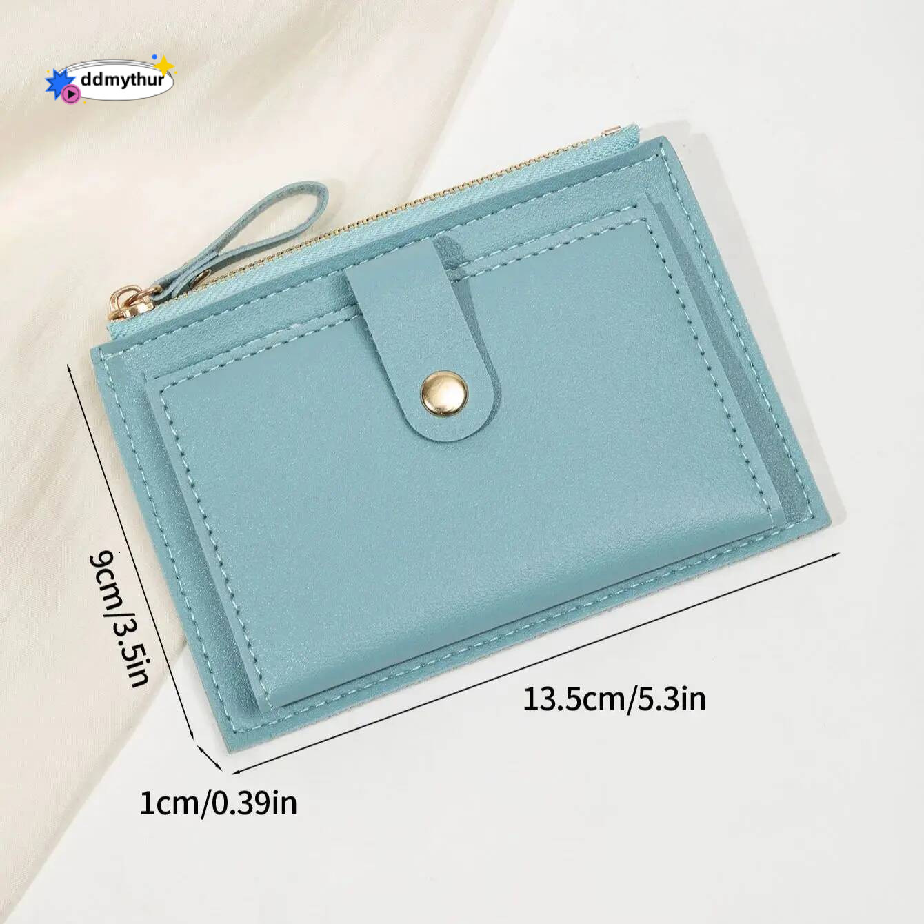 Minimalist and fashionable short bag, ultra-thin mini PU leather zero wallet, women's credit card holder wallet ddmythur