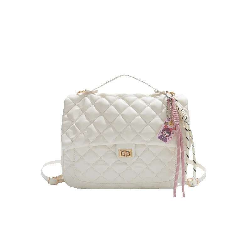 Top Quality Brand Free Delivery Designer Bag Three purpose Grid Backpack Solid Color New Women's Soft Leather Fashion Multi functional Shoulder B