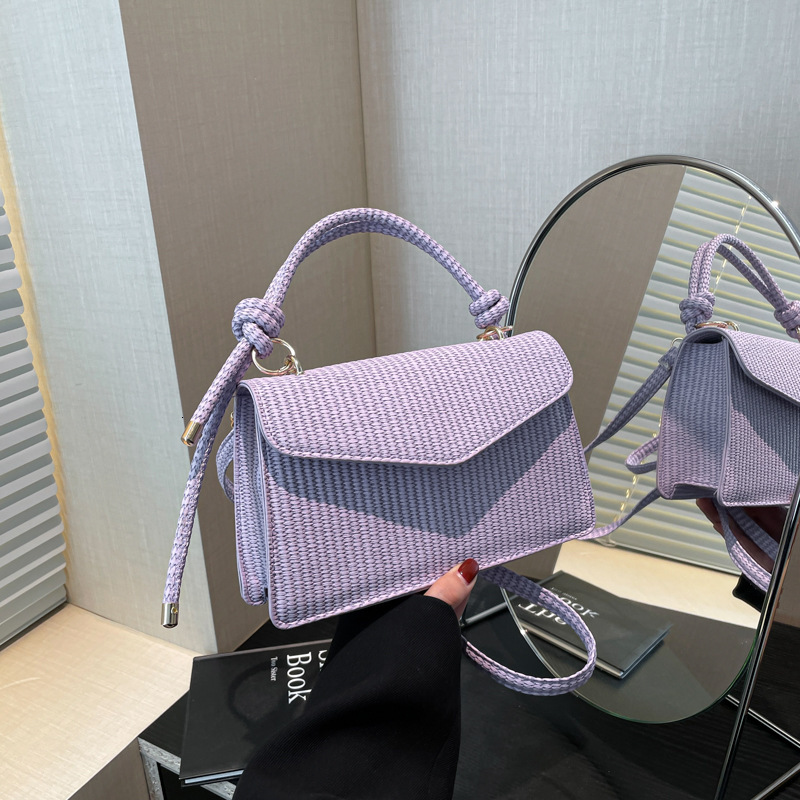 Free Delivery Designer Bag Niche Striped Women's Western Style And Niche Design Hand 2025 Fashion Trend Single Shoulder Crossbody Small Square Co