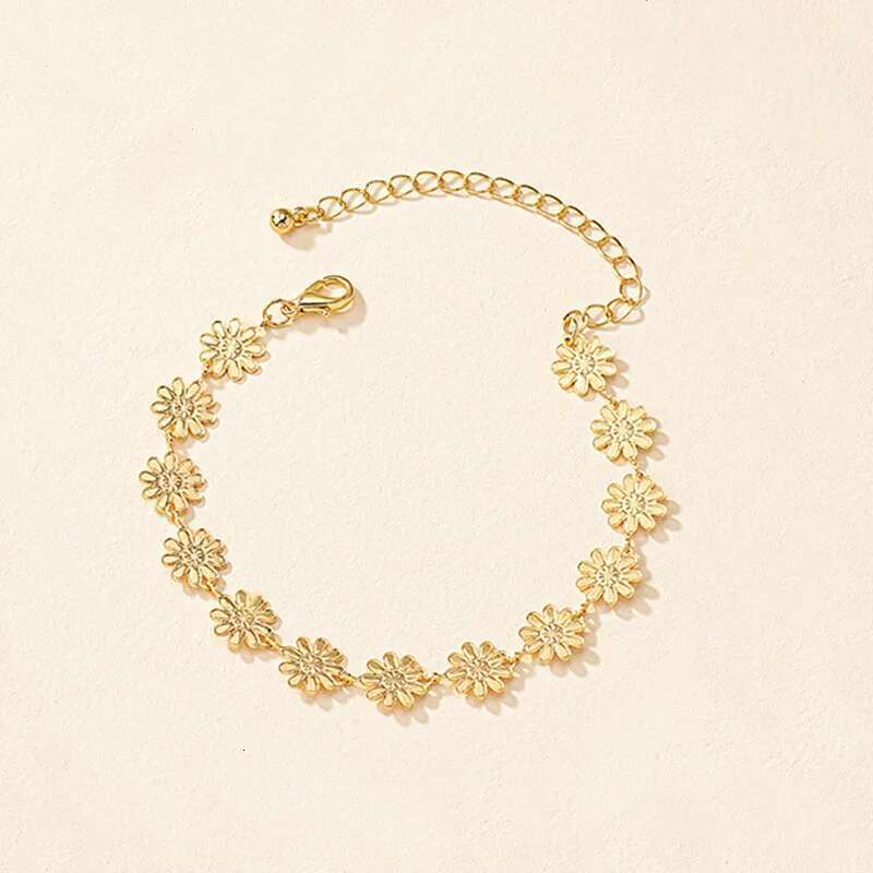Necklace Bracelet Flower Jewelry For Women Trendy Exquisite Fashion Geometric Plated Gold Color Accessories Party Gifts Rg0007