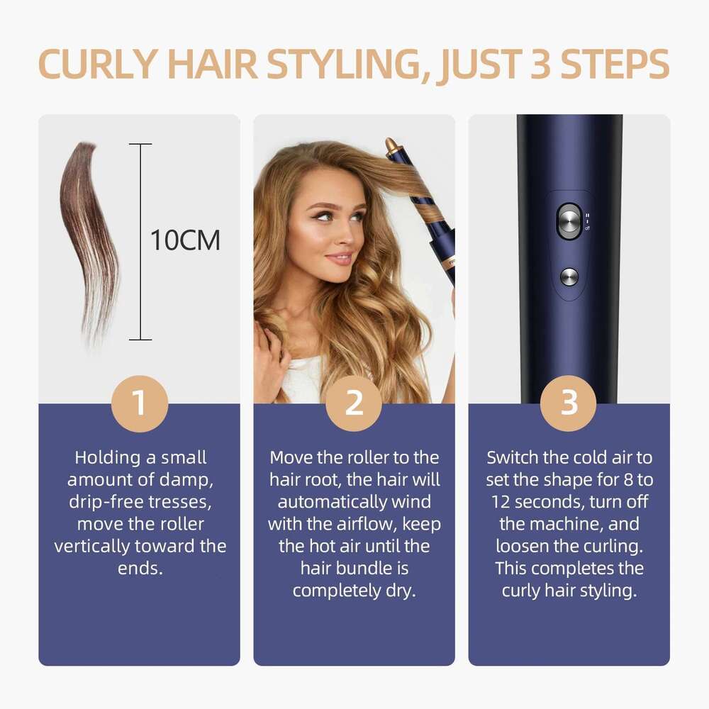 Airwrap Wearing Hot Comb Air 1300W Dryer Professional Curling Iron Hair Straightener Styling Tool