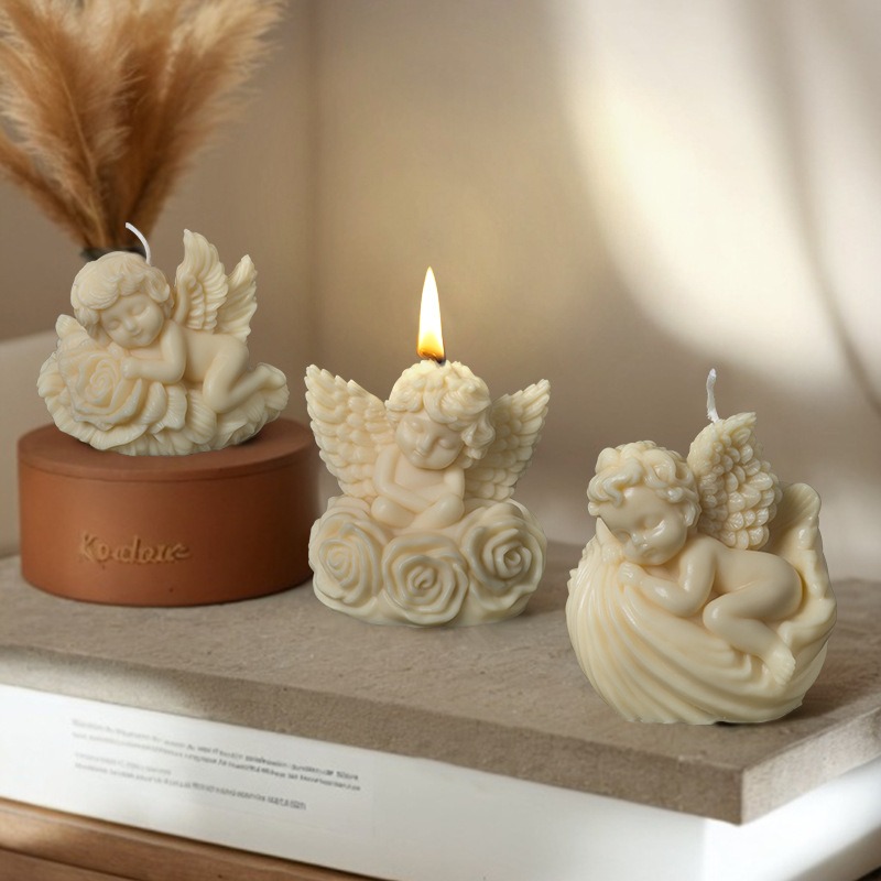 DIY Rose Angel Aroma Candle Silicone Mold Shell Angel Silicone Mill Ornament Mold