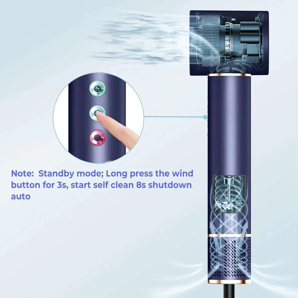 5 in 1 High Speed Brushless Blow Dryer Negative Ionic Heating Brush Hot Air Styling Comb Auto Hair Curler