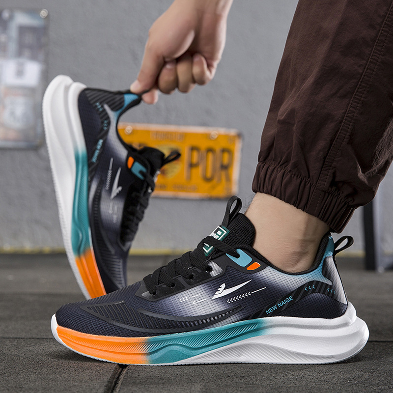 Men's 2025 spring new thick soled ice silk men's breathable comfortable sports fashionable and trendy casual shoes
