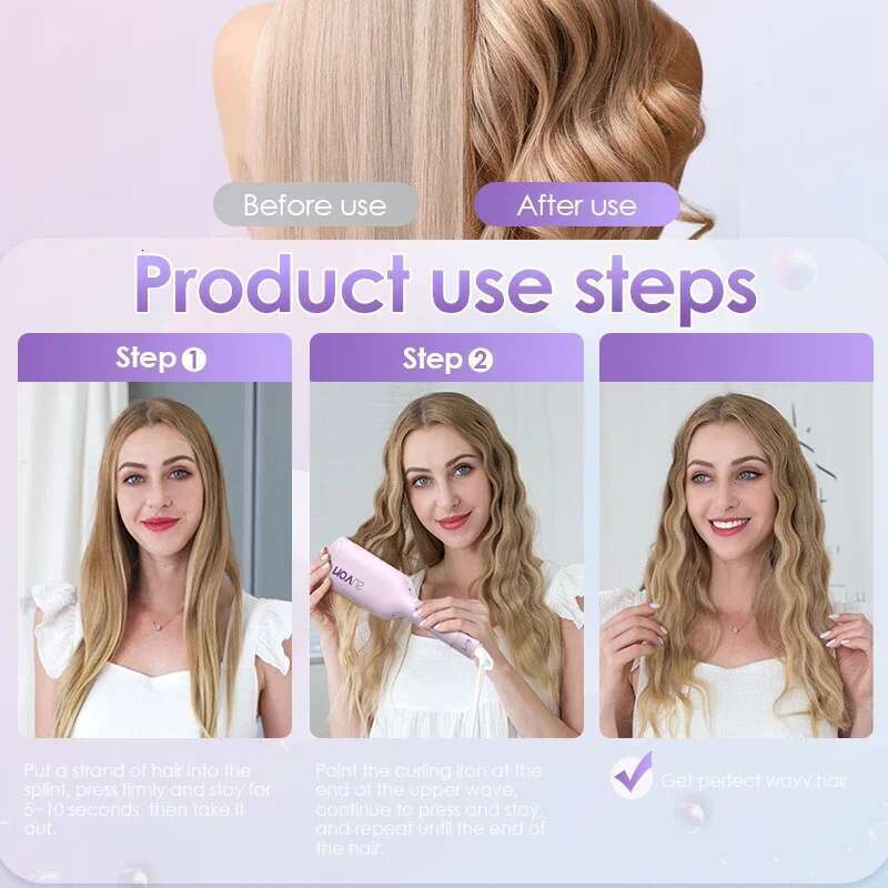NOVUS 32mm iron anti-scalding 6000W negative ion curling head 30 seconds fast heating Christmas gift