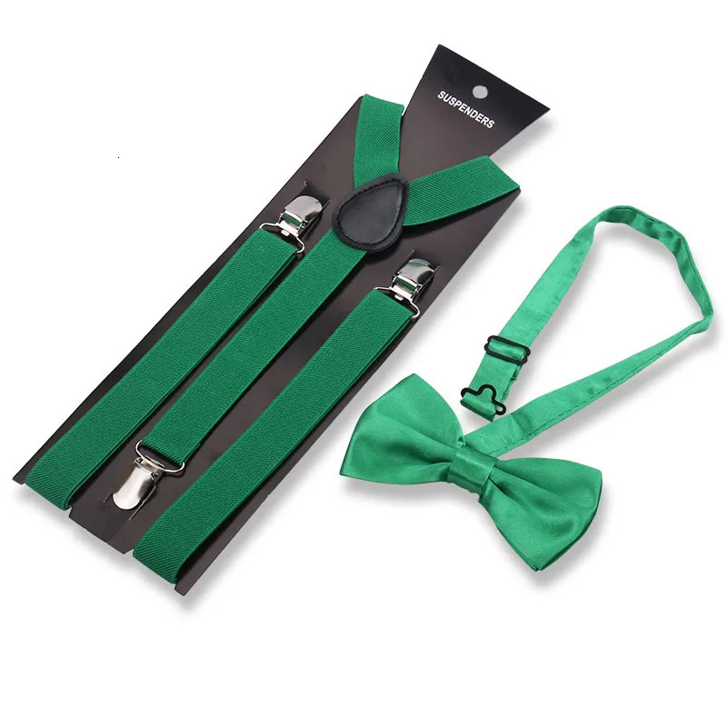 Elegant Fashion Adult Mens Suspenders And Bow Tie Two Pcs Set Harness Man For Pants Gentleman Suit Accessories Wedding Business 250515