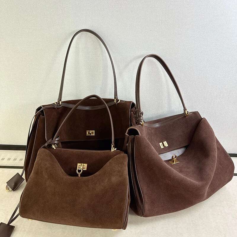 Winter New Rodeo Handbags Cowhide Suede Women Totes Brand Fashion Gold Buckle Shoulder Bags Lady Trend Satchel