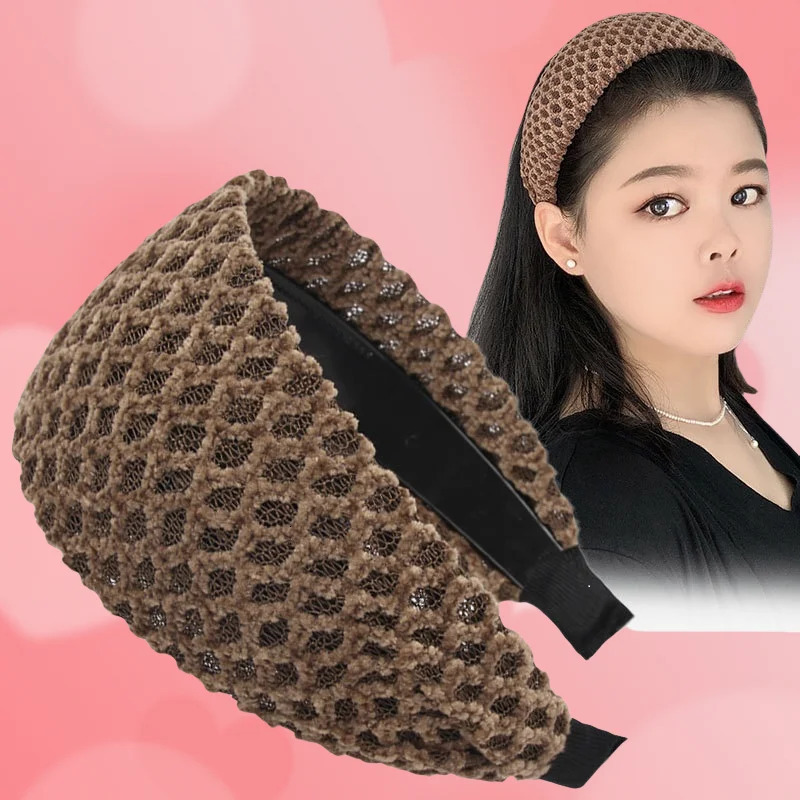 wide-brimmed headband covering white hair womens face washing makeup headband autumn and winter hair accessories. 250509
