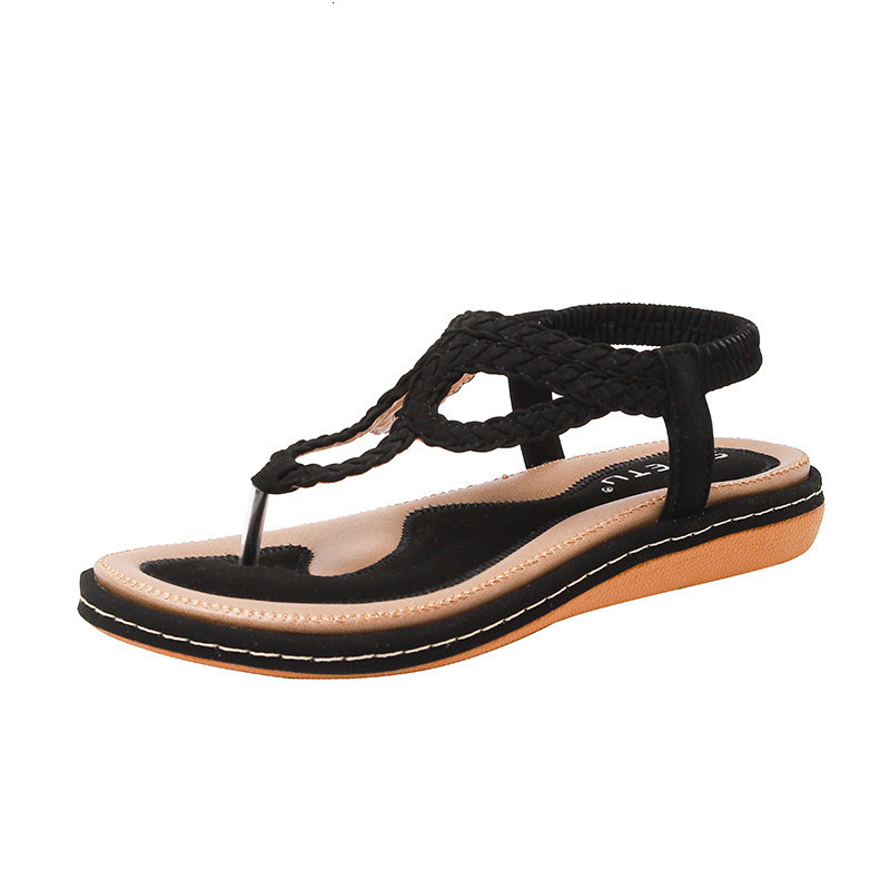 Top quality Brand High Quality New Style Free Delivery Designer Bag 2025 Summer New Knitted Casual Flat Bottom Comfortable Large Women's Sandals
