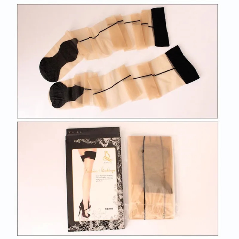 Sexy Stockings White Black Kahki Red Straight Line Long Socks Women Over Knee Thigh High Stockings Charming for Ladies Girls 250515