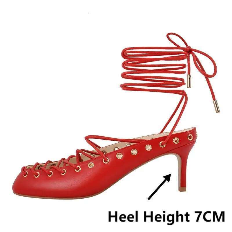 Onlymaker Women White Closed ToeLace Up Mules Kitten Heel Stiletto Summer Sandals Coeset Heels