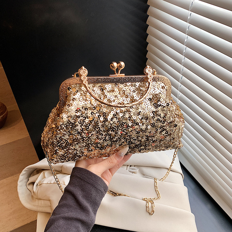 Sequin Pearl Chain Luxury Bag Handbag New Free Delivery Designer Bag Single Shoulder Crossbody Stylish Women's Banquet Bag Trendy And Versatile