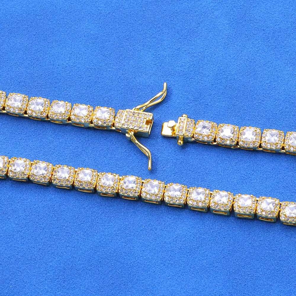 European American Hip-Hop Cross-Border S925 Silver Moissanite Full Diamond Rock Candy Bracelet High-End Mens Jewelry Trendy