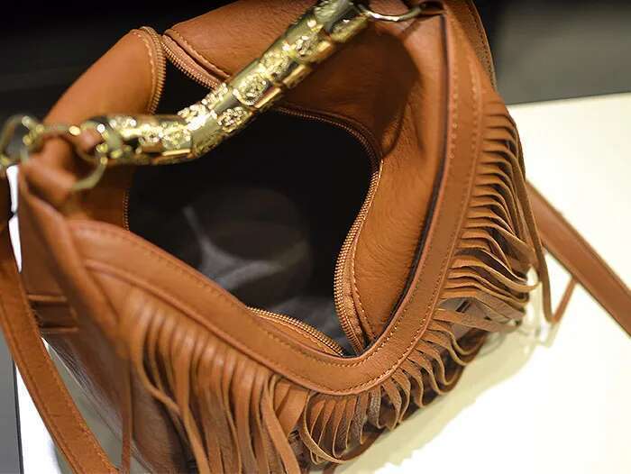 New Fashion Europe And The United States Music Festival Bucket Large Tassel Handbag Shoulder Crossbody Bag