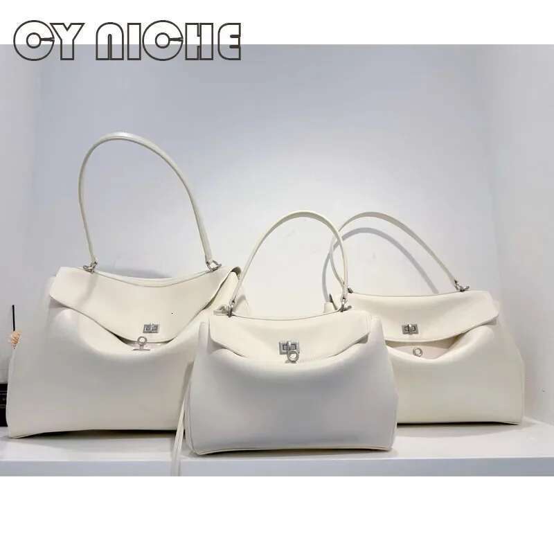 CY Niche2025genuine Leather Women's Tote Lazy Rodeo Briefcase Handbag Underarm Large Capacity Crossbody Shoulder Bag