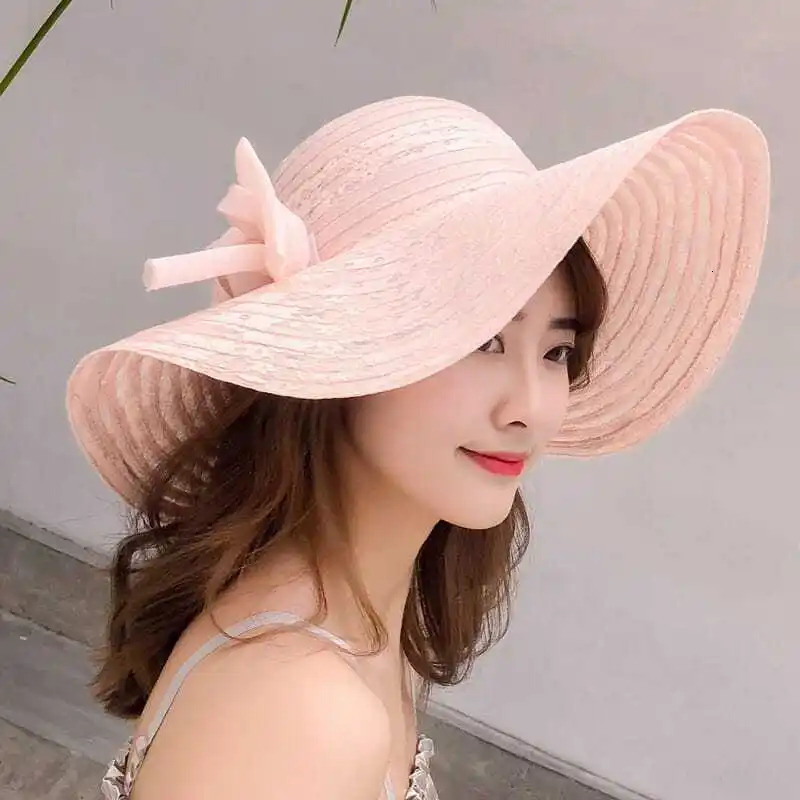Hats for women in summer beach hats seaside outings face covering sun protection large brim sun hats foldable sun hats 250514