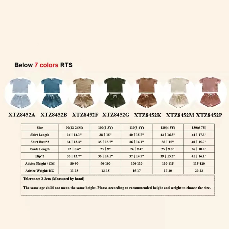 Summer Kids 100% Cotton Shorts Sets Breathable Short Sleeve Outfits for Toddler Boys Girls Children Clothes Sets 1-8years 250515