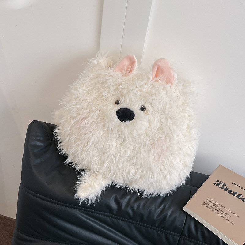 Free Delivery Designer Bag Cute Samoyed Dog Single Shoulder Backpack Large Capacity Hand Plush 2025 Spring Women's Bag Fashion Luxury Bag
