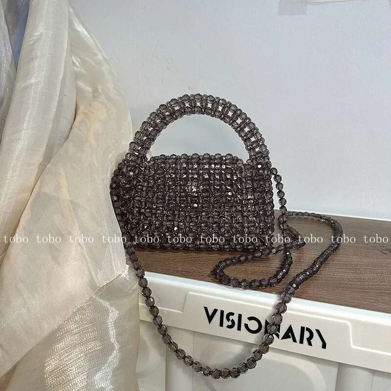 Customized Bead Green Hand-Woven Celebrity Unique Design Ladies Party Bag Top-Handle Purses And Handbags