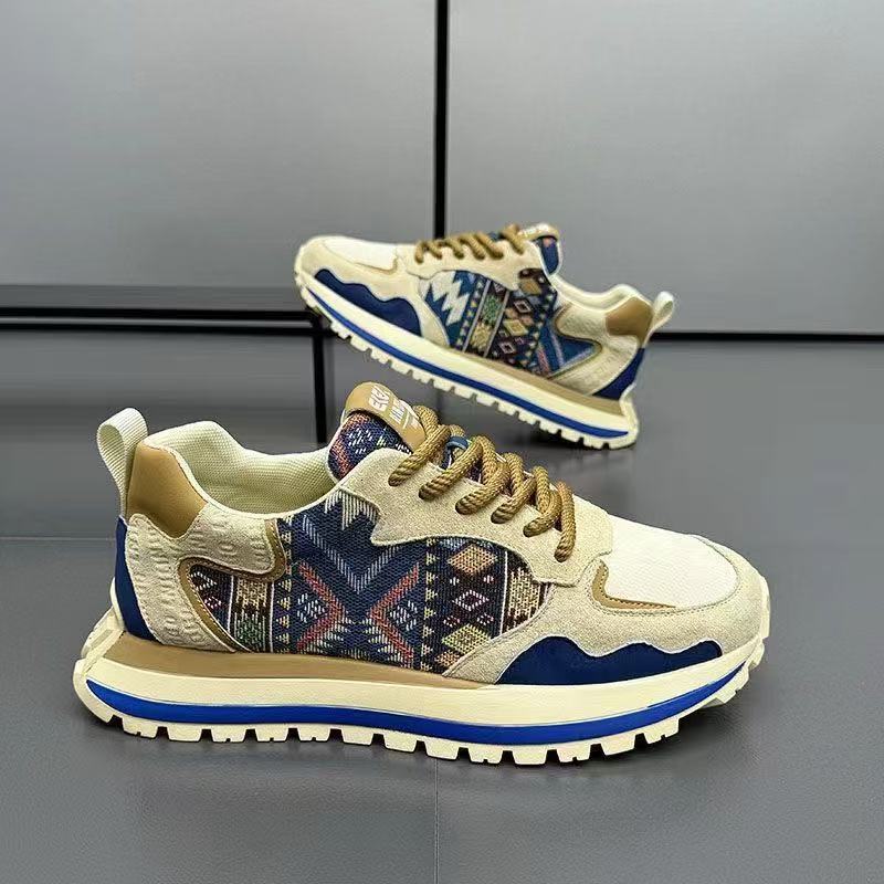 Men's 2025 new fashion trend color versatile sports and leisure comfortable thick soled high tide shoes