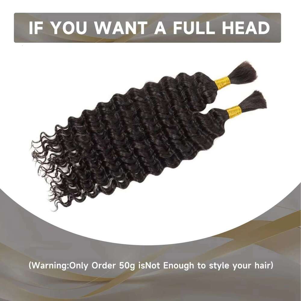 Bulk Deep Wave Bundles Braiding Curly No Weft Brazilian Remy Extensions 100% Human Hair For Women