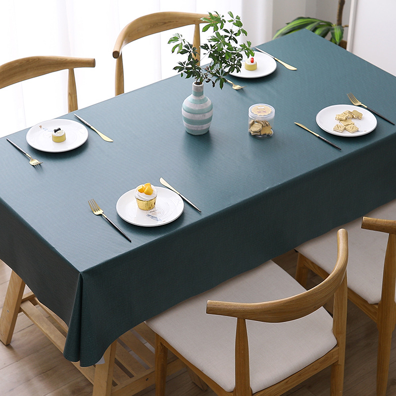 A758 waterproof and oil-proof solid color PVC table cloth anti-scalding and washable checkered table cloth simple rectangular round table cover cloth