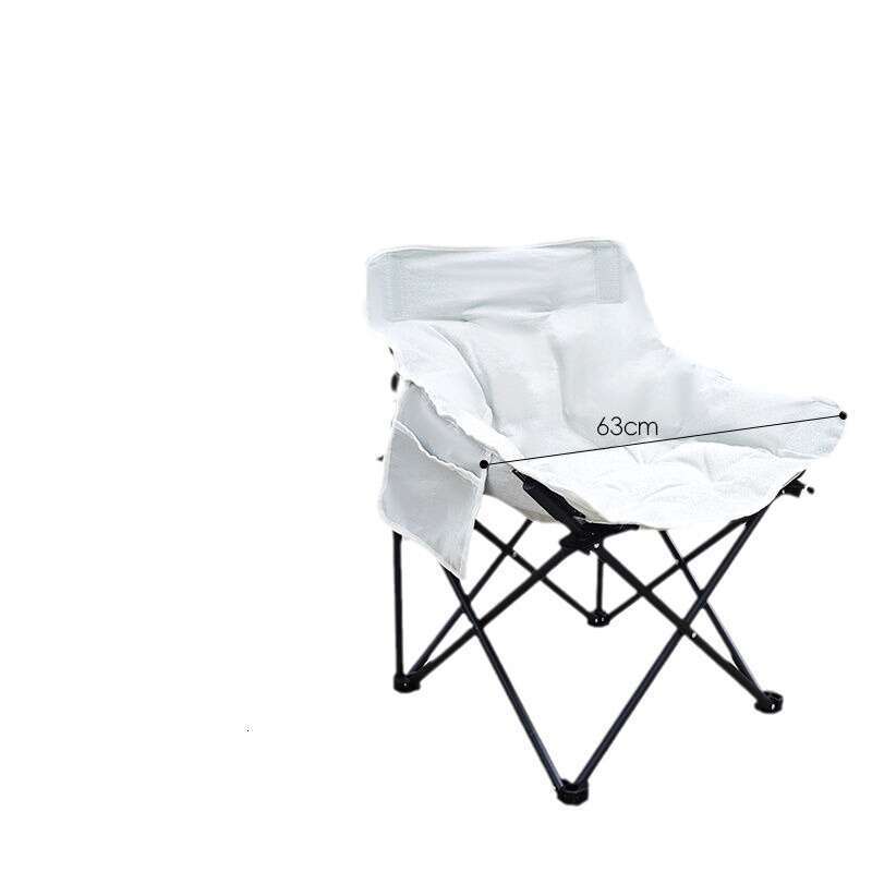 Thick space cotton outdoor folding moon portable camping raised lounge chair, fishing bench, equipped with extra thick equipment