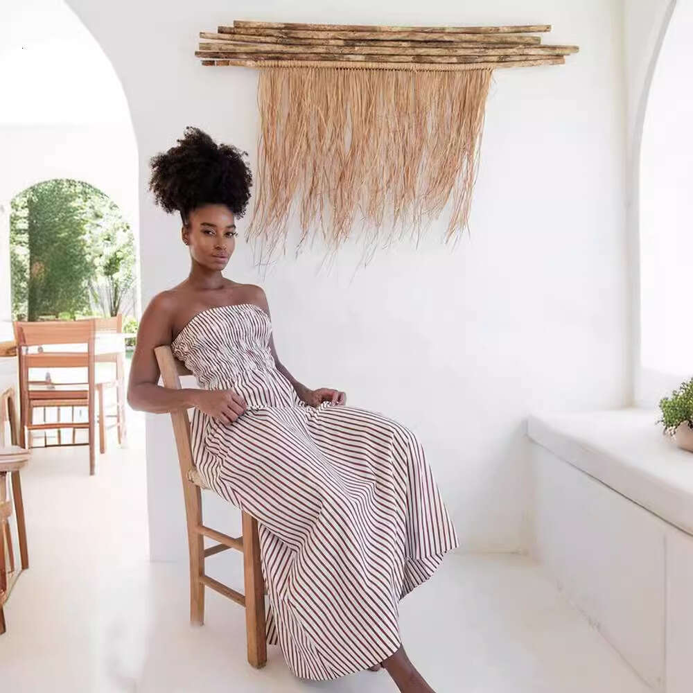 White Dress Maxi Dress 2024 Summer New Bra No Back Elegant Women's Dress With Embracing Craftsmanship KQ