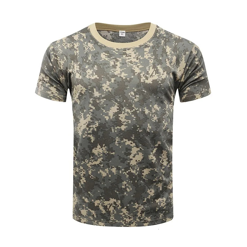 Military Army Camouflage Tactical Short Sleeve Mens Combat TShirt Kids Tee Camo Outdoor Hiking Hunting Shirts 250513