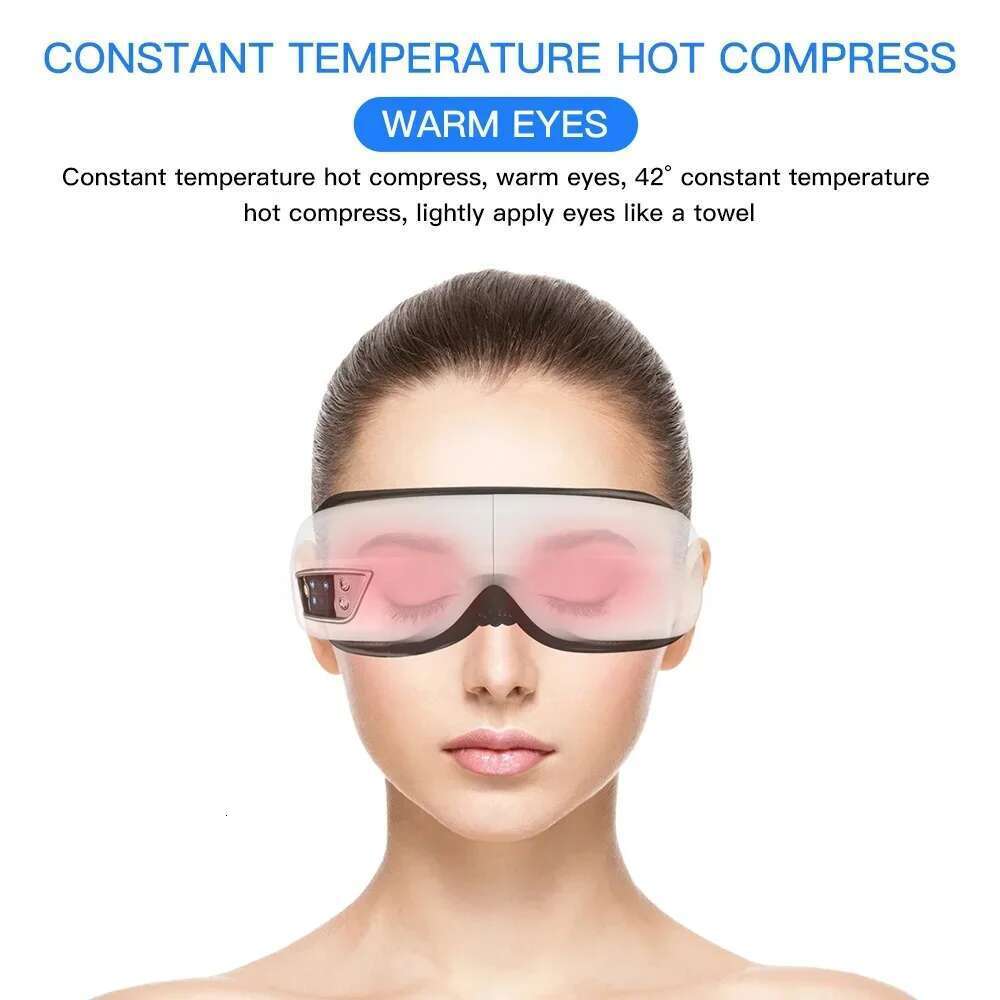 Massager 6D Smart Airbag Vibration Care Music Eye Mask Hot Compress Wireless Massage Anti-Winkle