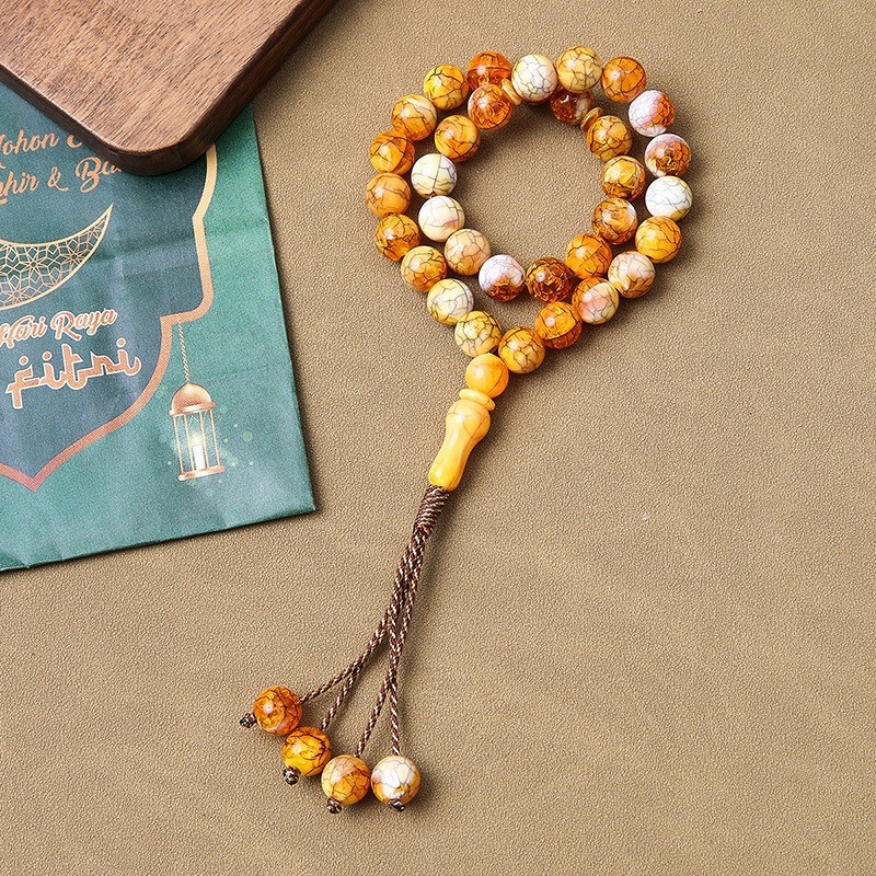 Prayer Muslim Saudi bracelet, 33 handmade cracked beads, bracelet accessories