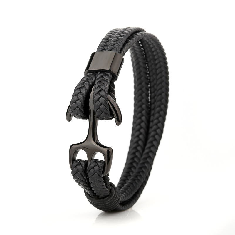 Classic Timepiece Complement: Elegant Multitiered Leather Plus Strong SS+Ti Alloy Anchor Strap Featuring a Practical Magnetic Lock Mechanism