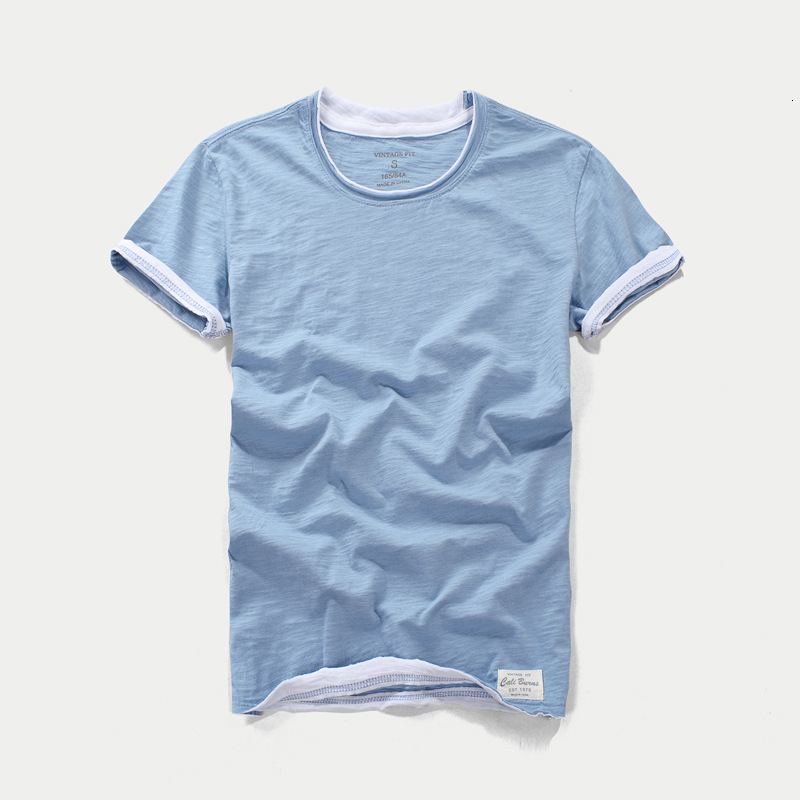 2025 Summer New Short Sleeve Thin Bamboo Knot Round Neck Designer Design Men's Half Shirt Casual Cotton T-shirt