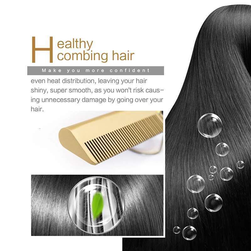 Electric Heating Hair Straightening Rhinestone Hot Comb Curling Iron Heated Brush Chauffant Cheveux Peigne chaud