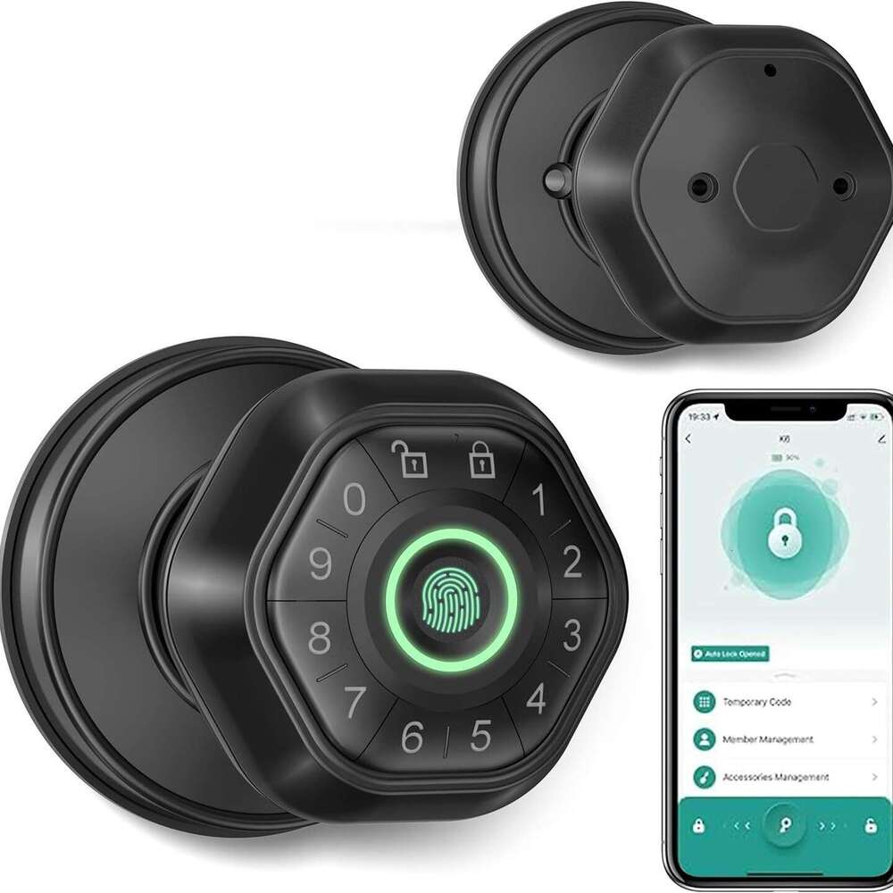 Spherical lock indoor wooden door bedroom office apartment password lock American graffiti APP fingerprint lock