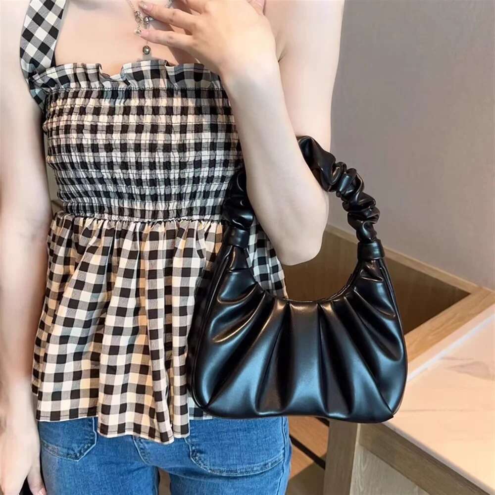 JW PEI Celebrity Inspired Pleated Underarm 2024 Trendy Foldable Commuter Shoulder Bag For Women Daily Use