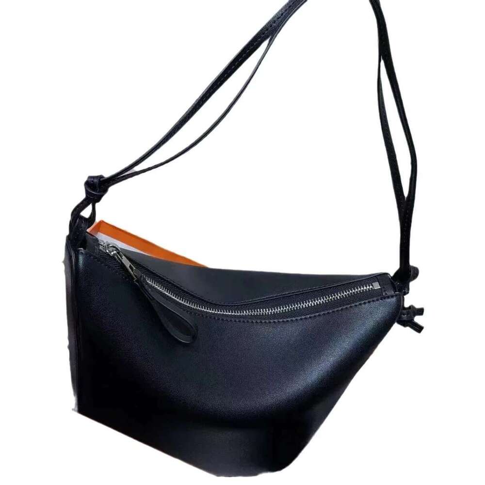 2024 Italian High-End Feel Hammock Women's Cow Underarm True Leather Hobo Crossbody Bag Motorcycle Equipment