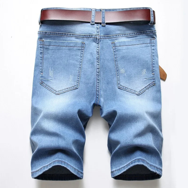 Mens Ripped Straight Denim Shorts Graffiti Jeans Fashion Spray Personalized Holes Short HipHop Streetwear 250515